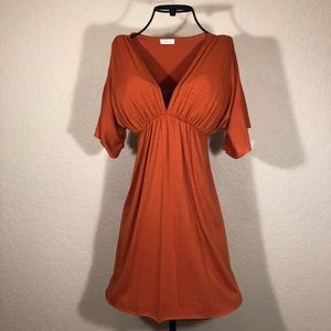Burnt Orange Empire Dress